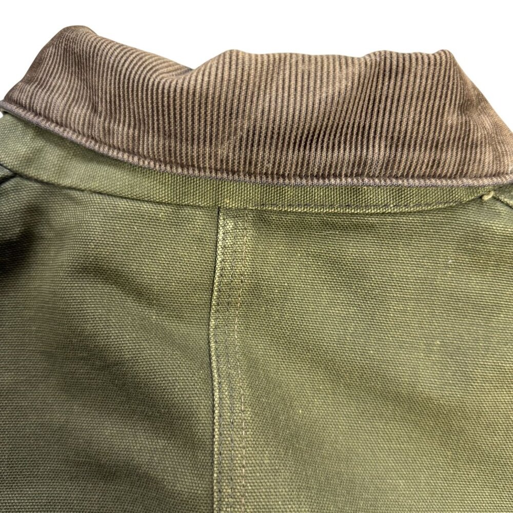 Vintage Carhartt CB104 Olive Green 50 USA 2X Work chore Jacket Blanket Lined Coa - Picture 15 of 16
